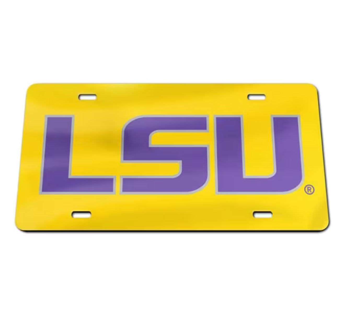LSU Tigers Craftique Gold Mirrored License Plate