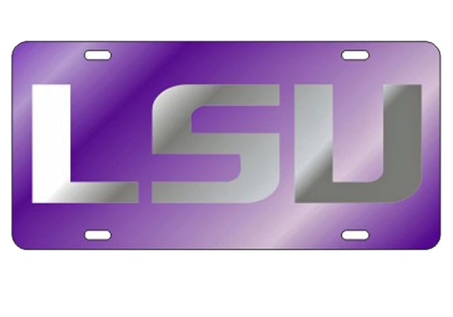 LSU Tigers Craftique Mirrored License Plate