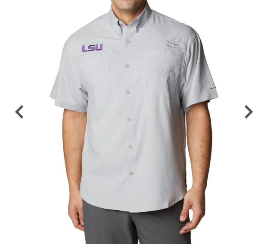 LSU Tigers Omni-Shade Tamiami Shirt - Gray