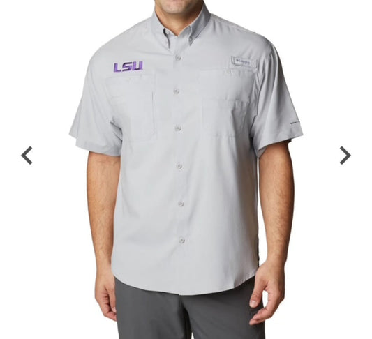 LSU Tigers Omni-Shade Tamiami Shirt - Gray