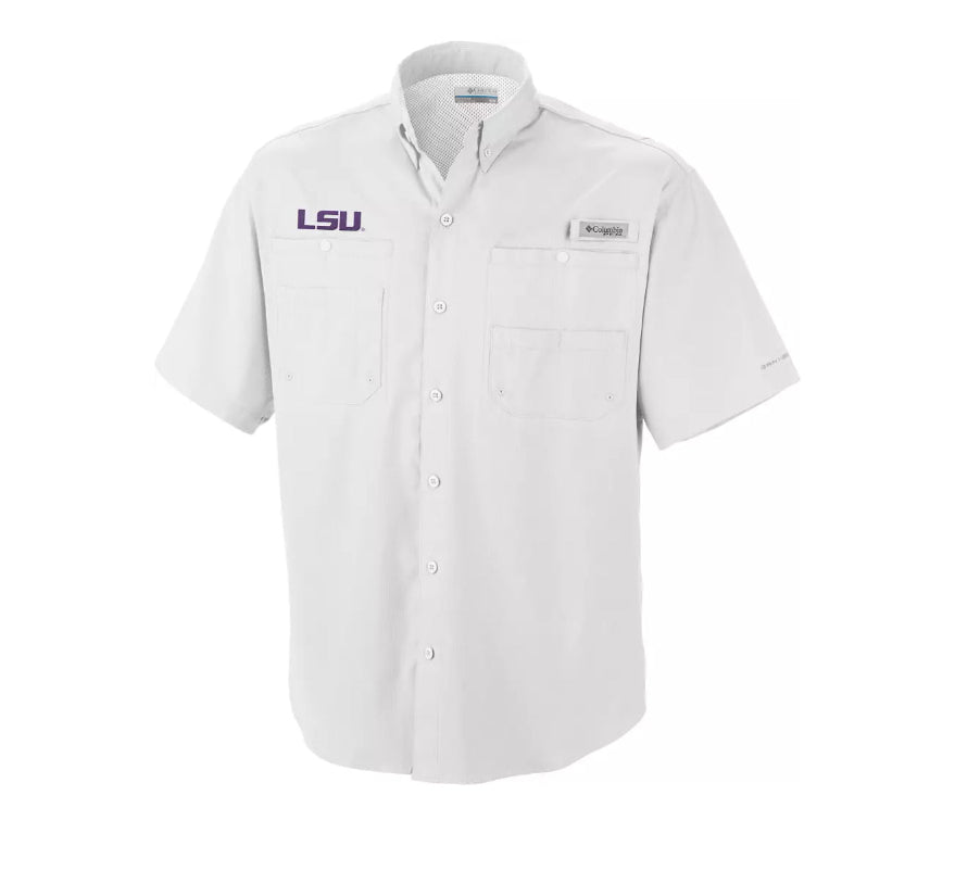 LSU Tigers Omni-Shade Tamiami Shirt - White