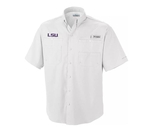 LSU Tigers Omni-Shade Tamiami Shirt - White