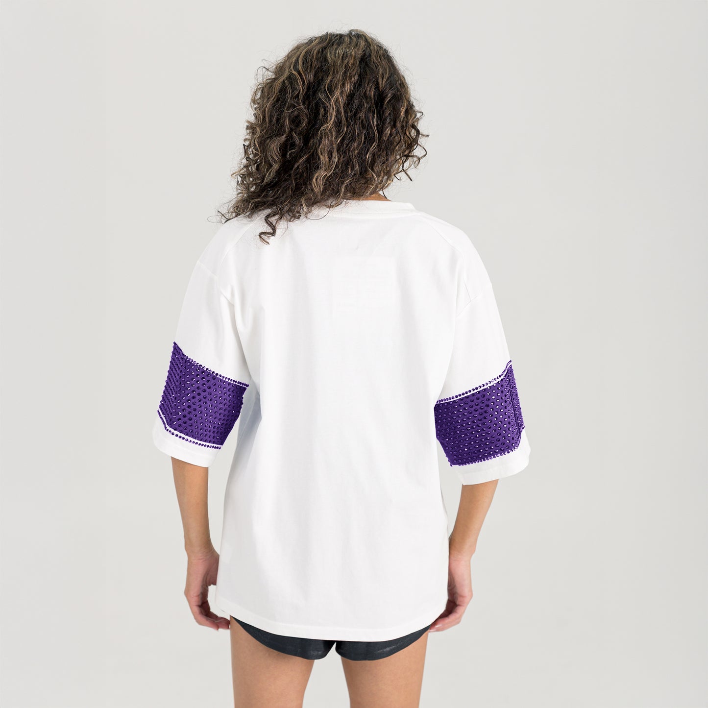 LSU Tigers Women's Gameday Couture Rhinestone Stripe Tee
