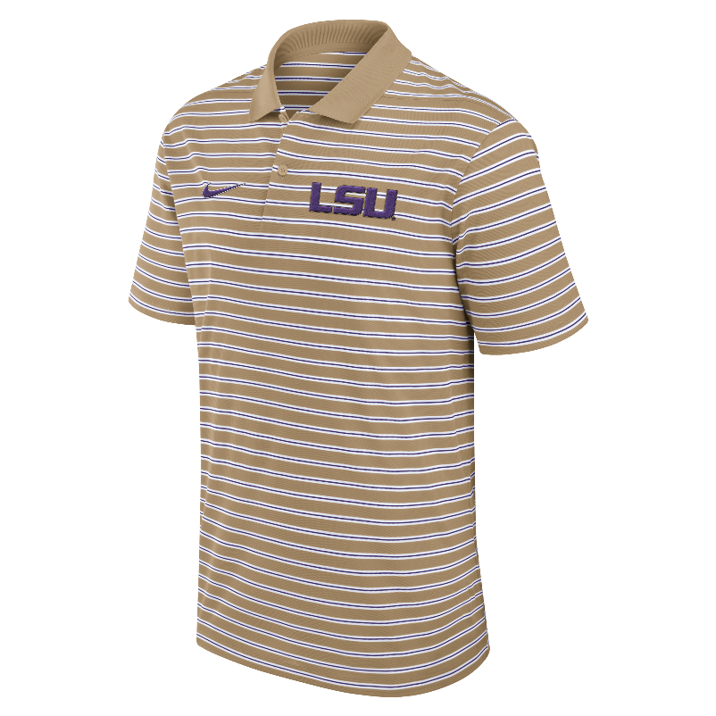 LSU Tigers Nike Striped Polo - Khaki