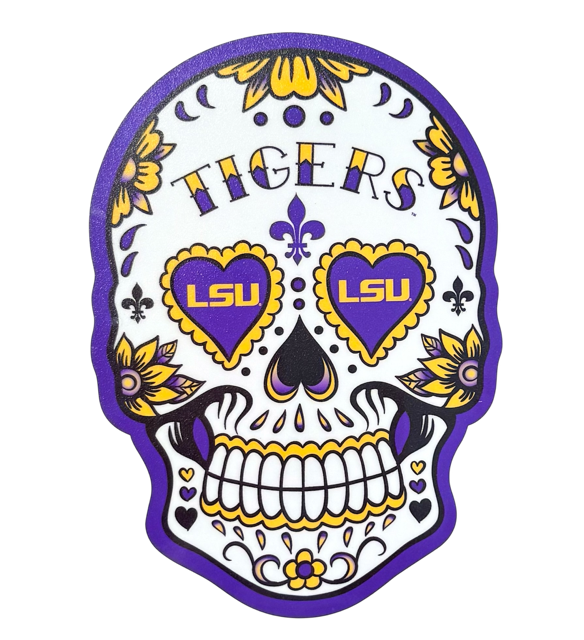 LSU Tigers Sugar Skull Decal
