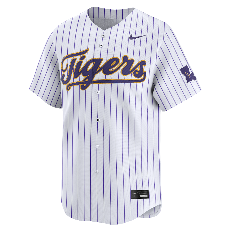 LSU Tigers Nike On-Field Baseball Jersey - Pinstripe