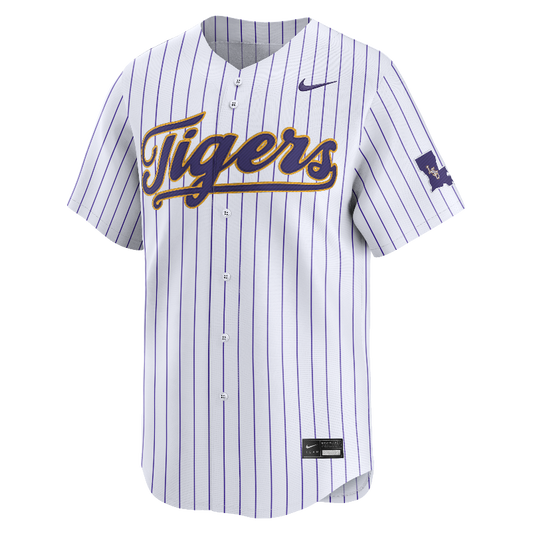 LSU Tigers Nike On-Field Baseball Jersey - Pinstripe