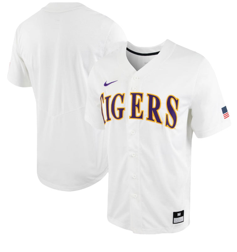 LSU Tigers Nike On-Field Baseball Jersey - White