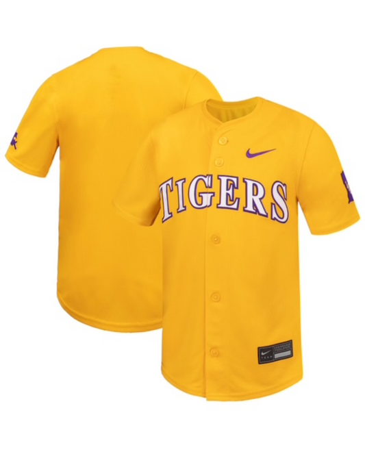 LSU Tigers Youth Nike Baseball Jersey - Gold