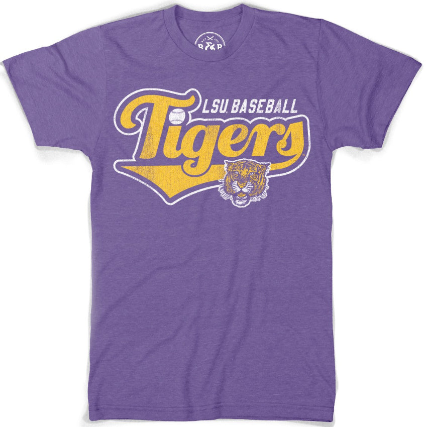 LSU Tigers Baseball Tiger Script T-Shirt