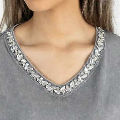LSU Tigers Women's Gameday Couture Rhinestone Trim Tee