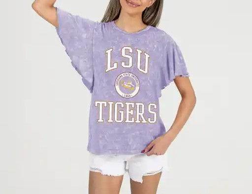 LSU Tigers Women's Gameday Couture Flutter Sleeve Tee