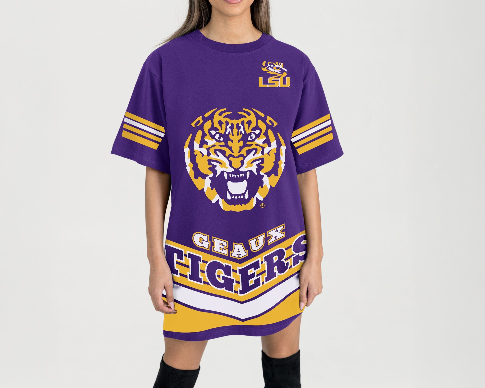 LSU Tiger's Women's Gameday Couture Perfect Score T-Shirt Dress LSU Tiger's Women's Gameday Couture Perfect Score T-Shirt Dress