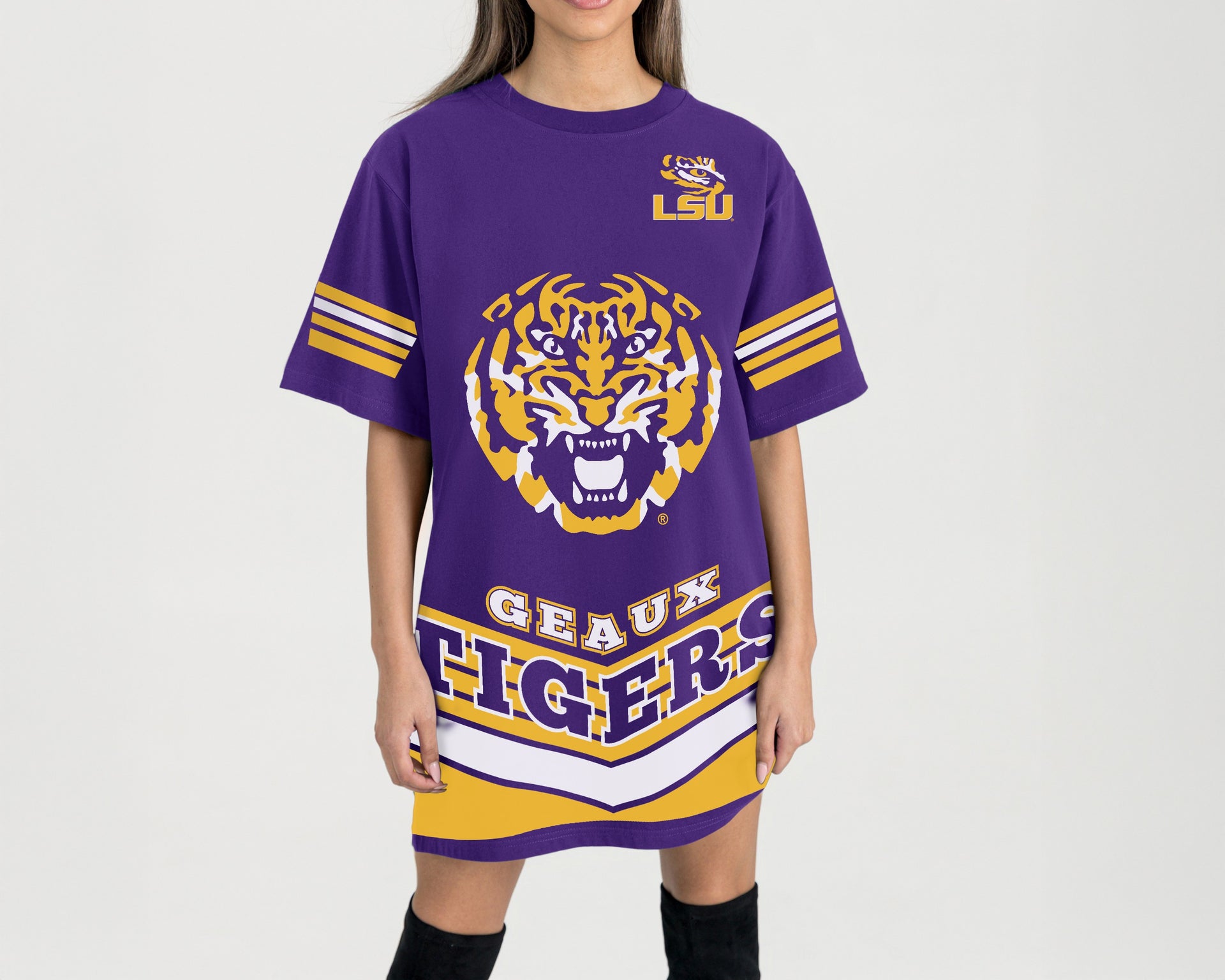 knee length dresses for ladies LSU Tigers Varsity Dress – LSU Alumni Association Gift Shop