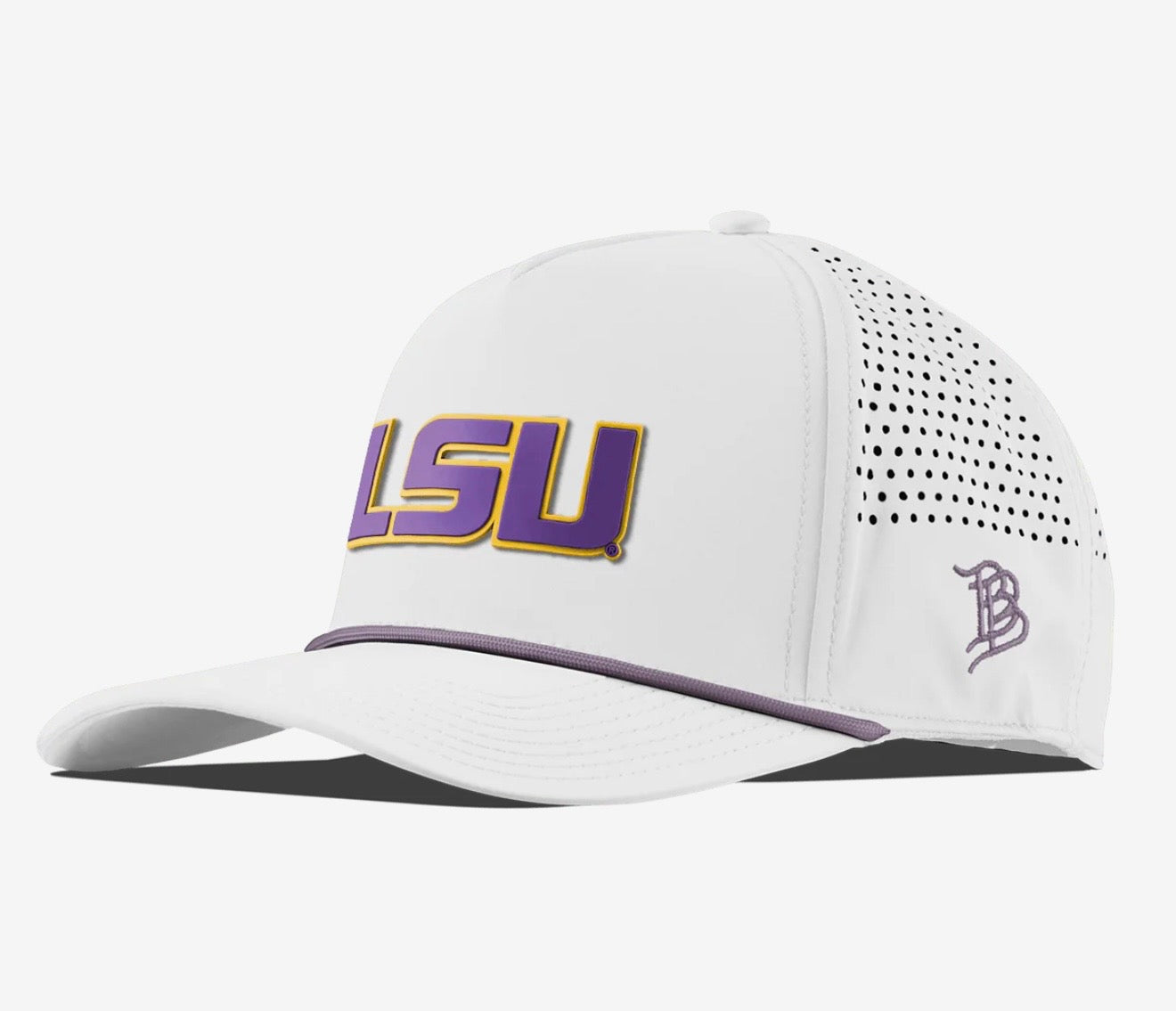 LSU Tigers Branded Bills Curved 5-Panel Rope Hat - White