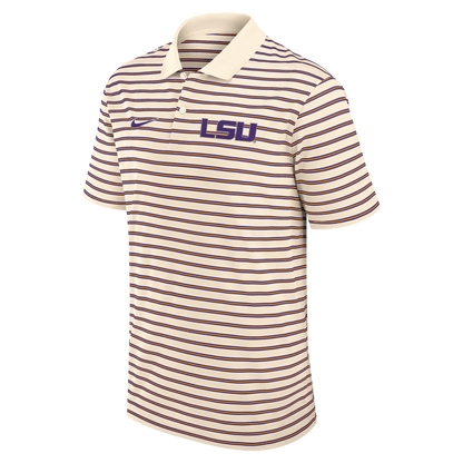 LSU Tigers Nike Victory Stripe Polo - Natural