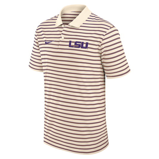 LSU Tigers Nike Victory Stripe Polo - Natural