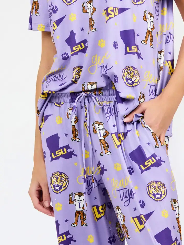 LSU Tigers Icon Print Pajama Set