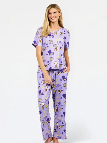 LSU Tigers Icon Print Pajama Set