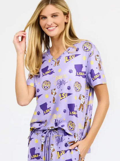 LSU Tigers Icon Print Pajama Set