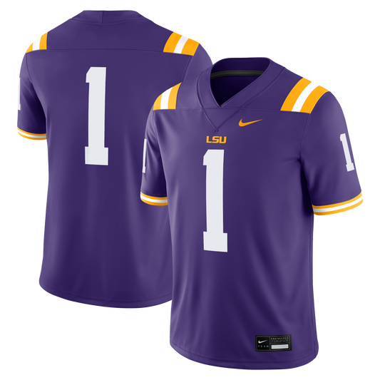 LSU Tigers Nike #1 Replica Football Jersey - Purple