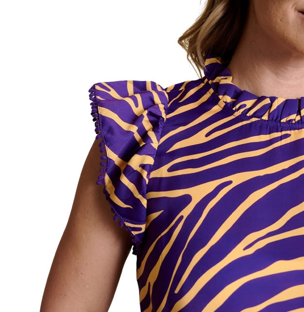 LSU Tigers Women's Stewart Simmons Ruffle Sleeve Blouse