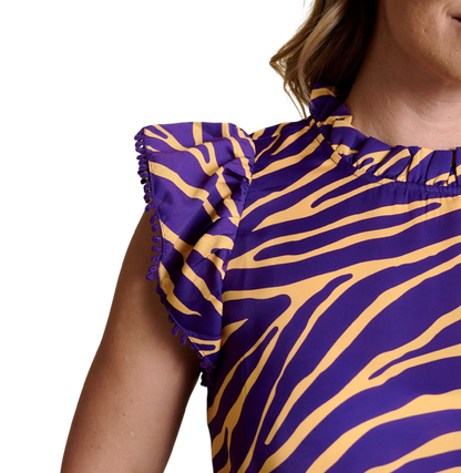 LSU Tigers Women's Stewart Simmons Ruffle Sleeve Blouse