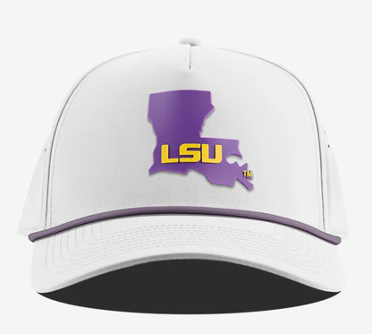 LSU Tigers Branded Bills State Logo Curved 5-Panel Rope Hat