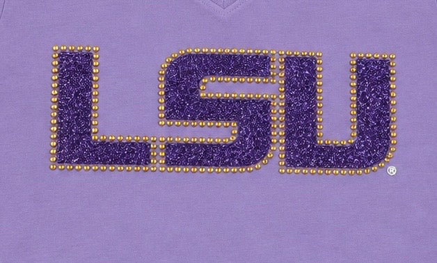 LSU Tigers Women's Summit Glitter V-neck T-Shirt