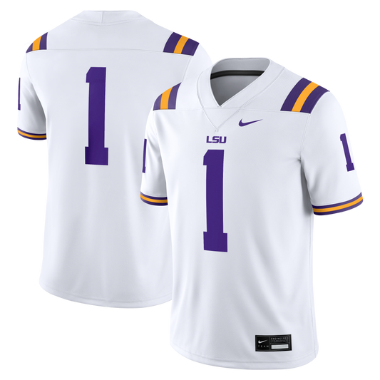 LSU Tigers Nike #1 Replica Football Jersey - White
