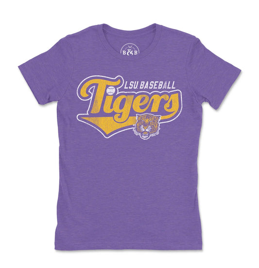 LSU Tigers Women's Baseball Tiger Script T-Shirt